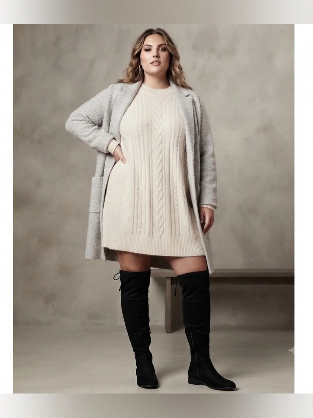 Women's Black Knee-High Boots 9W